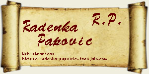 Radenka Papović vizit kartica